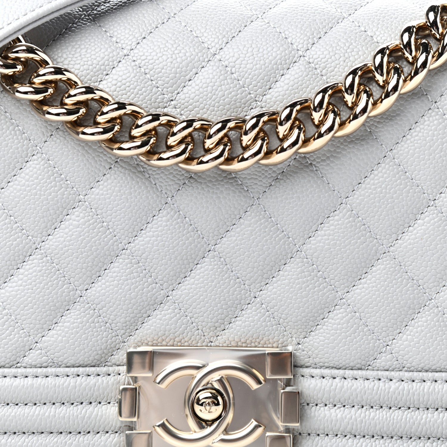 Chanel Caviar Quilted Medium Boy Flap Grey 10 of 10