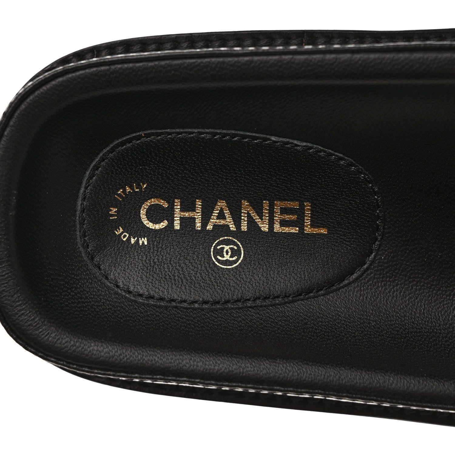 Chanel Lambskin Cha-Nel Mule Sandals 36.5 Black Multicolor 7 of 10