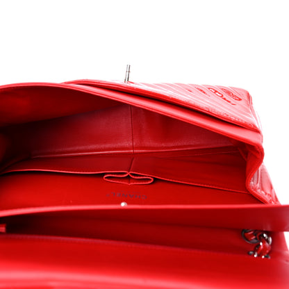 Chanel Patent Chevron Quilted Jumbo Double Flap Red 4 of 8