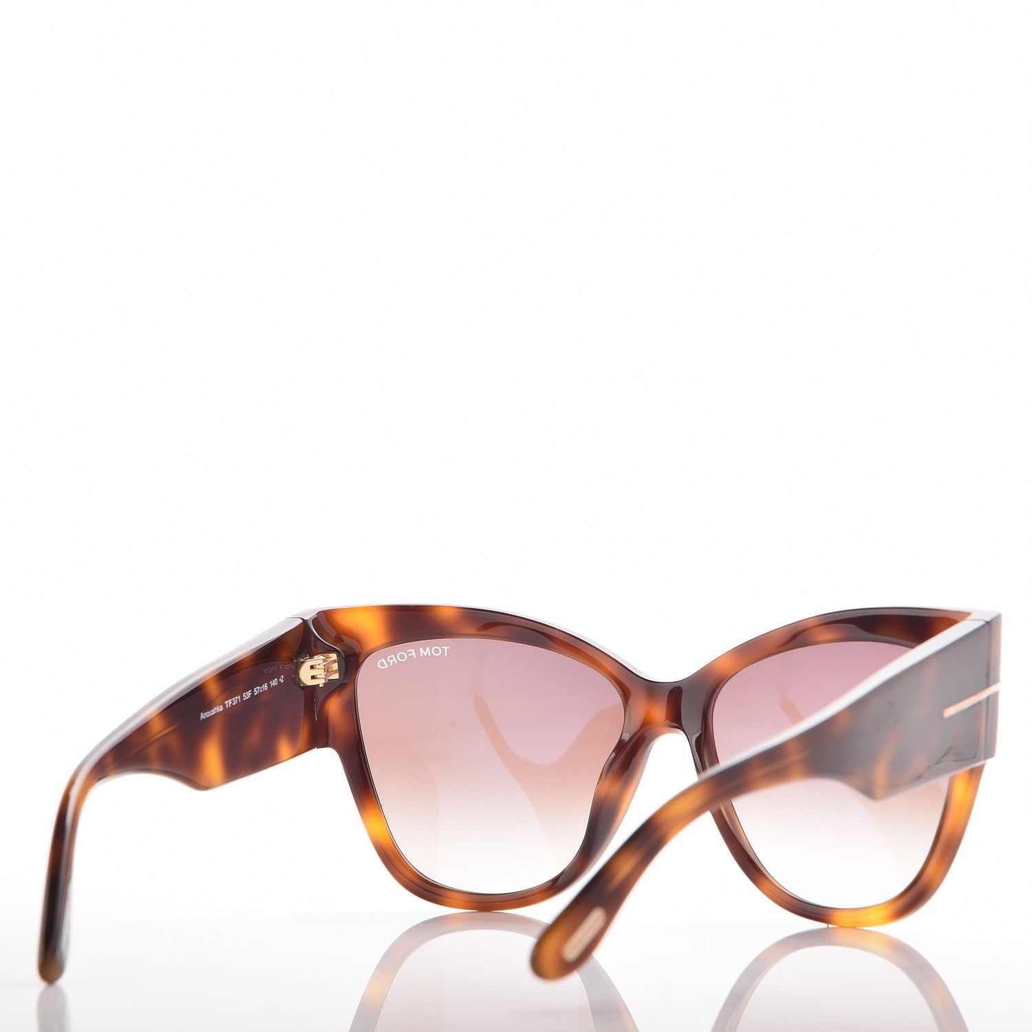 Tom Ford Acetate Anoushka Cat Eye Sunglasses TF371 Tortoise Shell 4 of 8