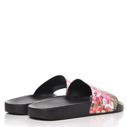 Gucci GG Supreme Monogram Blooms Slide Sandals 38 Beige Multicolor 4 of 9