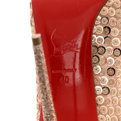 Christian Louboutin Glitter Diams Paillettes Gipsybootie 100 Ankle Boots 40 Nude 7 of 8