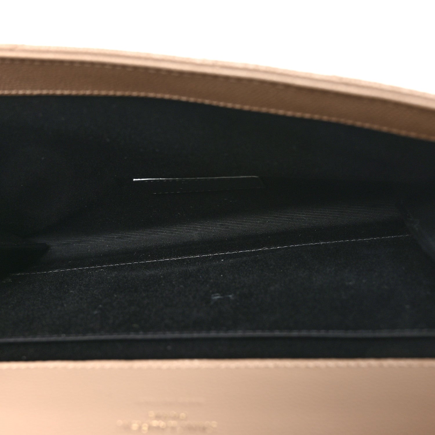 Saint Laurent Grain De Poudre Matelasse Chevron Monogram Envelope Clutch  Dark Beige 5 of 8