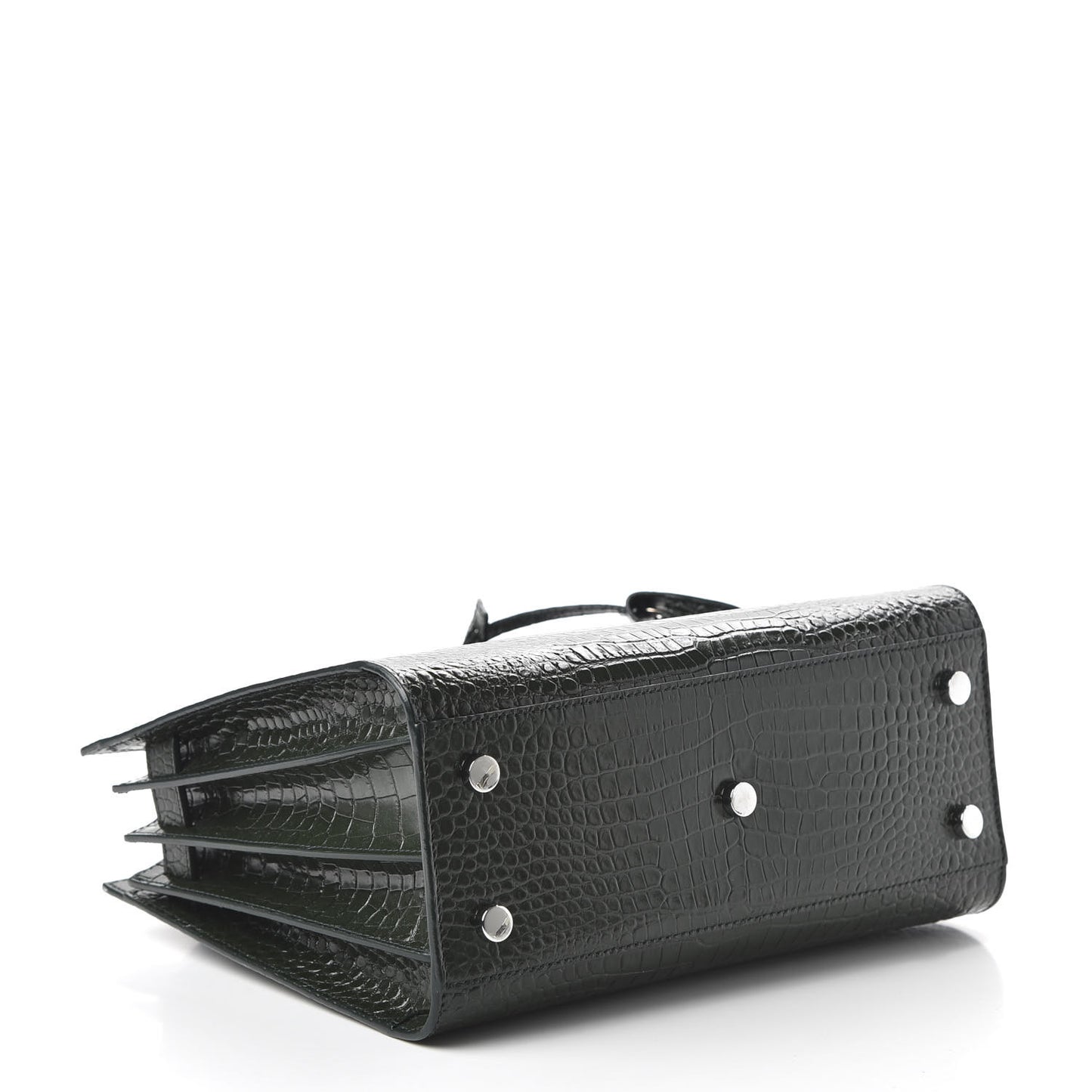 Calfskin Crocodile Embossed Baby Sac De Jour Dark Leaf