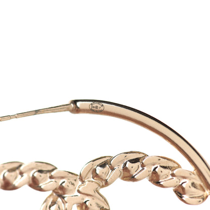 Chanel Crystal High Society CC Hoop Earrings Gold 8 of 9