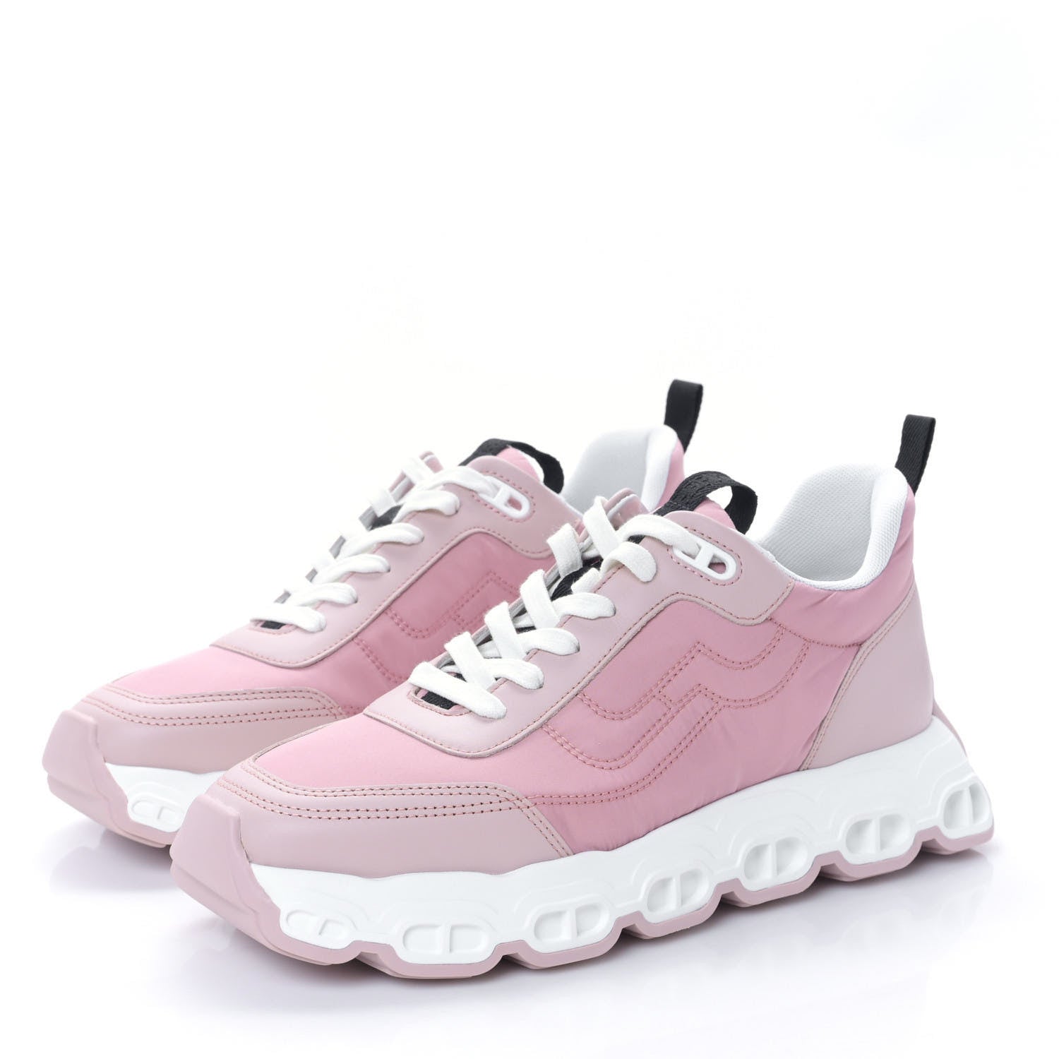 Hermes Parachute Fabric Calfskin Impulse Sneakers 40 Rose Porcelaine 3 of 7