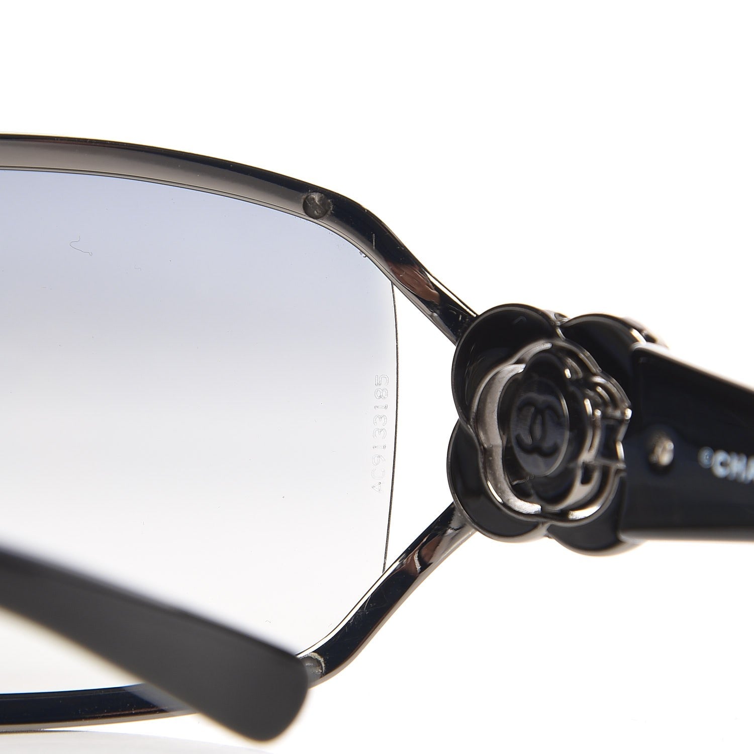 Chanel Swarovski Crystal Camellia CC Sunglasses 4164-B Black 7 of 8
