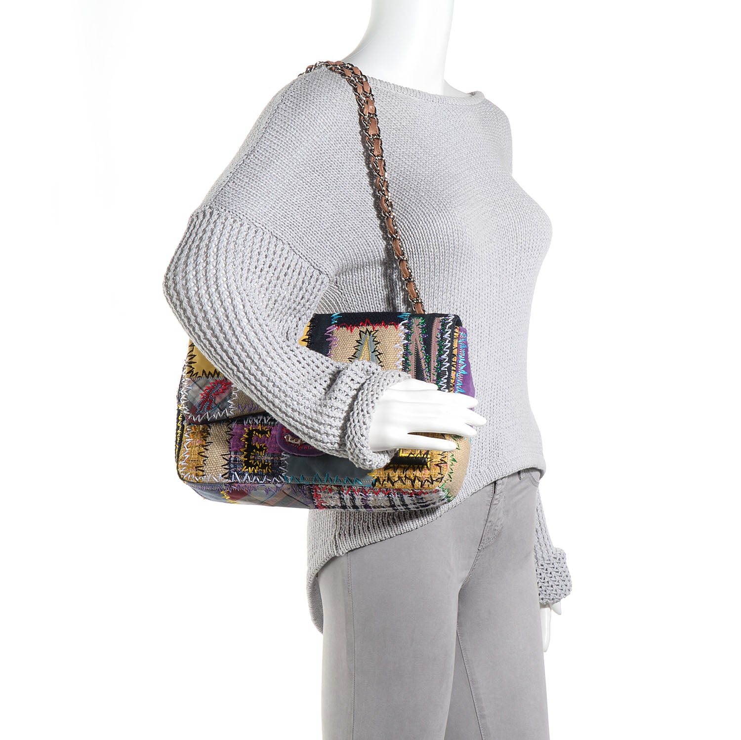 Chanel Patchwork Jumbo Flap Yellow Multicolor 2 of 7