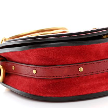 Chloe Calfskin Suede Small Nile Bracelet Bag Sepia Red 9 of 13