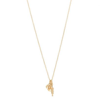 Tiffany 18K Yellow Gold 3 Charm Pendant Necklace 1 of 4