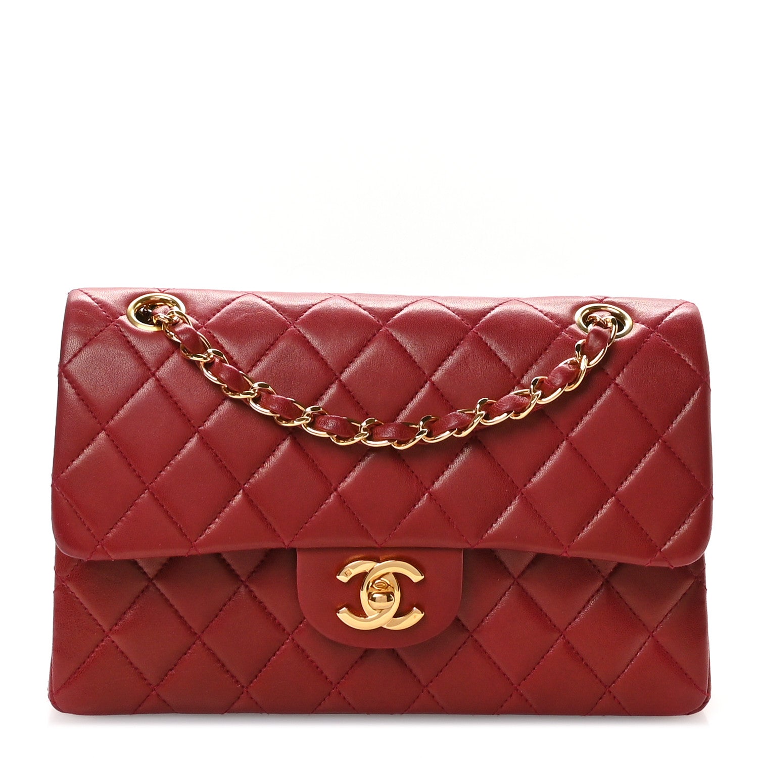 Chanel Lambskin Quilted Small Double Flap Red 1 of 12