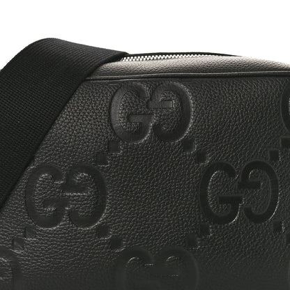 Gucci Piuma Calfskin Jumbo GG Embossed Medium Messenger Bag Black 8 of 10