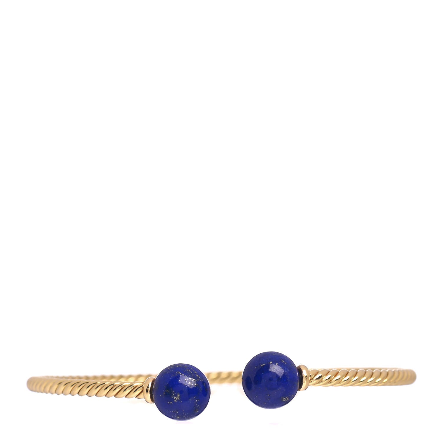 David Yurman 18K Yellow Gold Lapis Lazuli 8.5mm Solari Bracelet 1 of 4