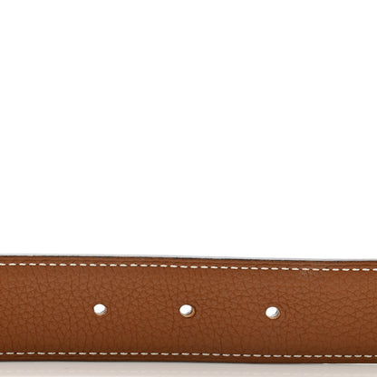 Hermes Box Togo 32mm Guilloche H Belt 80 32 Black Gold 4 of 8