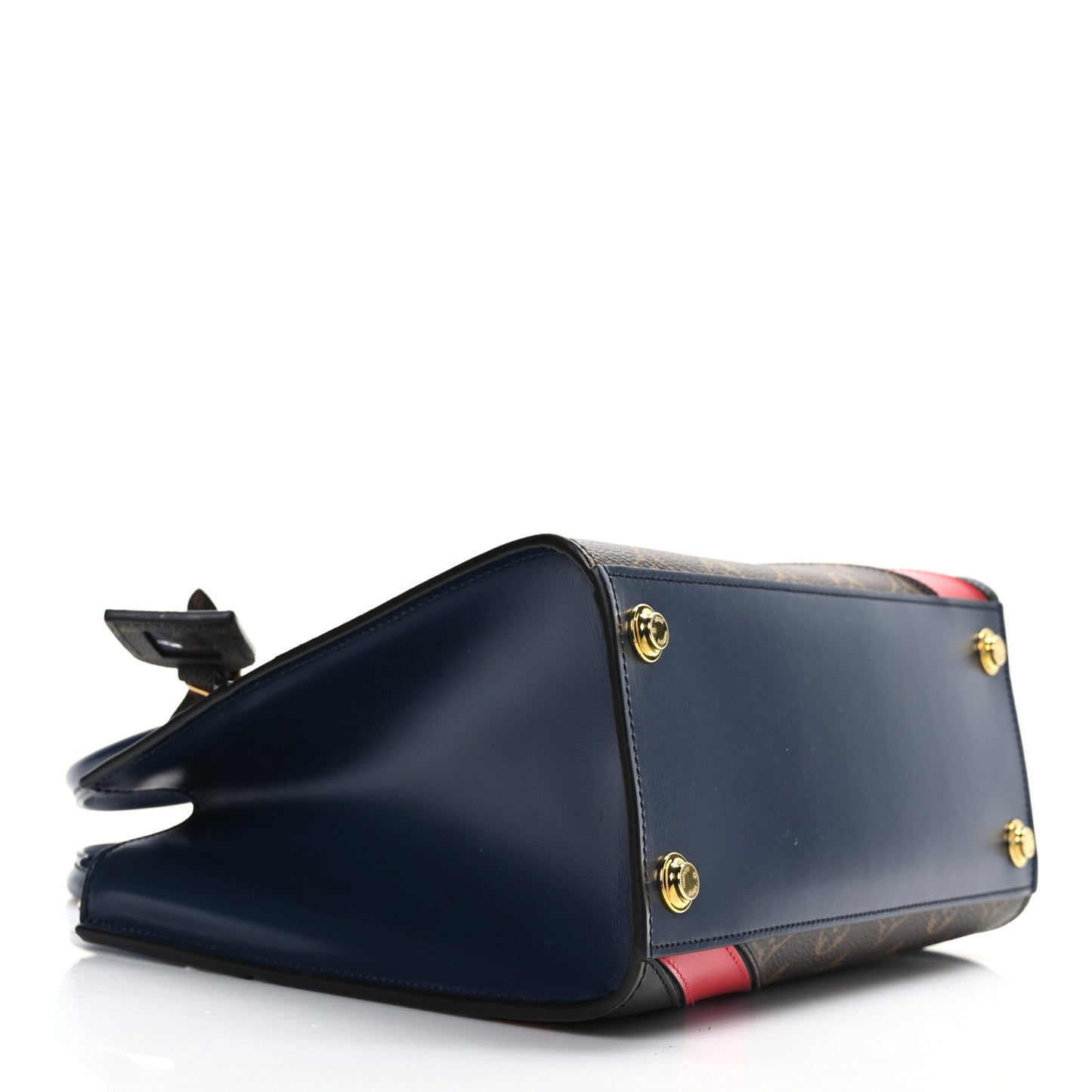 Calfskin Monogram Striped City Steamer PM Blue