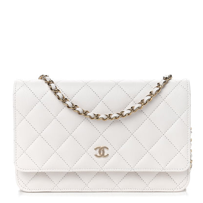 Chanel Caviar Quilted Wallet On Chain WOC White 1 of 4