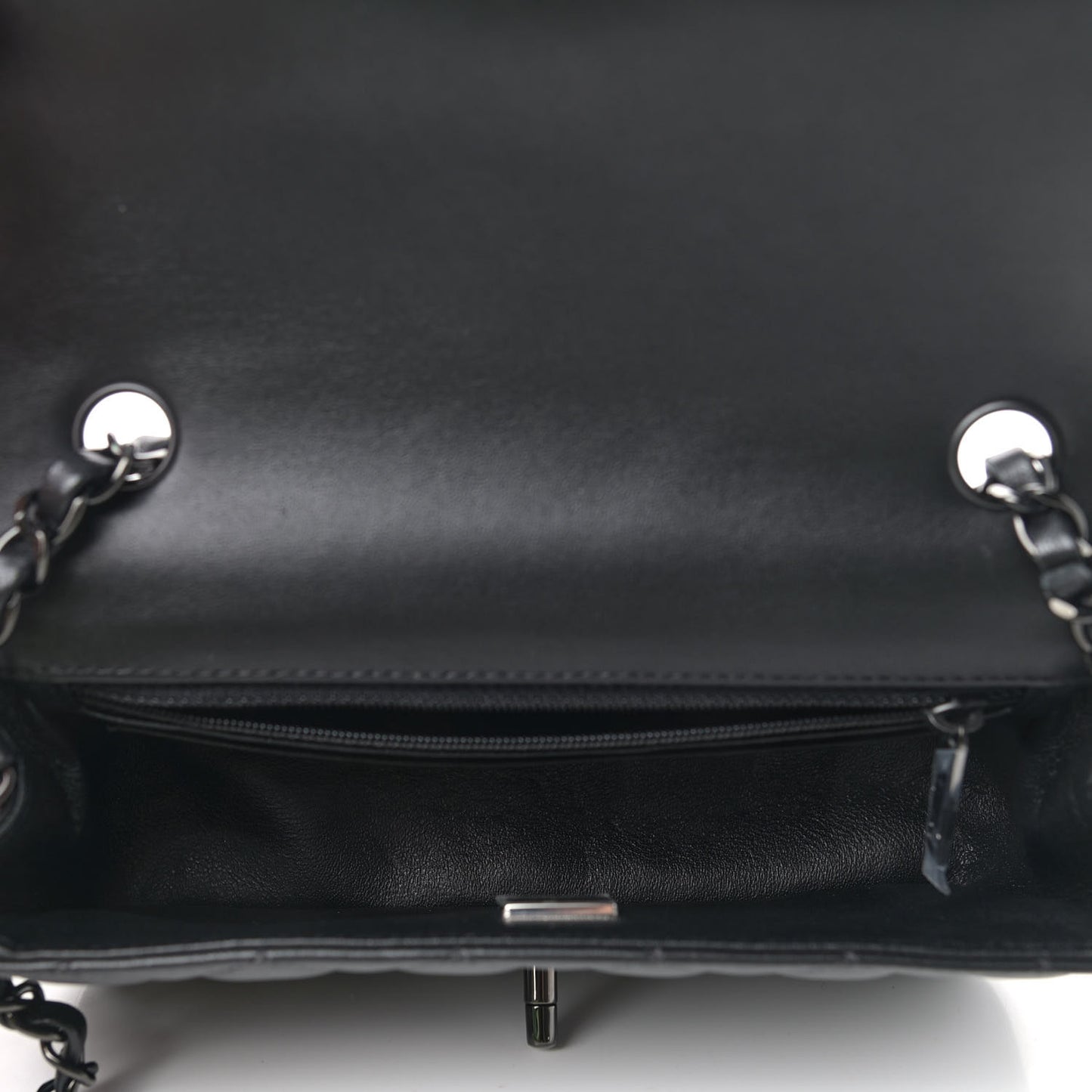 Lambskin Quilted Mini Rectangular Flap So Black