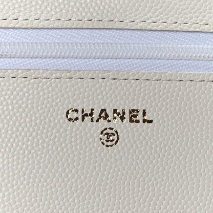 Chanel Caviar Quilted Wallet On Chain WOC White 6 of 9