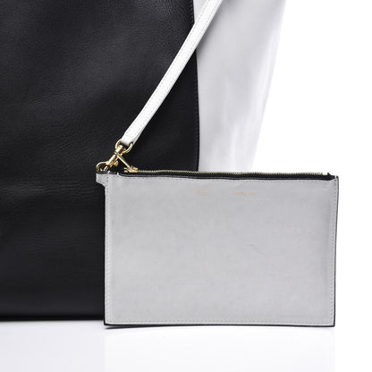 Celine Grained Calfskin Medium Horizontal Cabas Phantom Black White 9 of 11