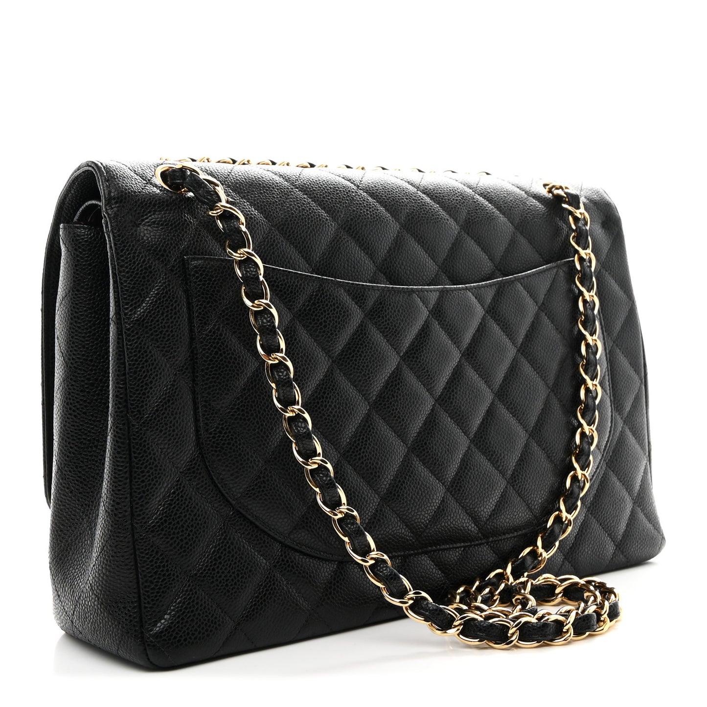 Caviar Quilted Maxi Double Flap Black