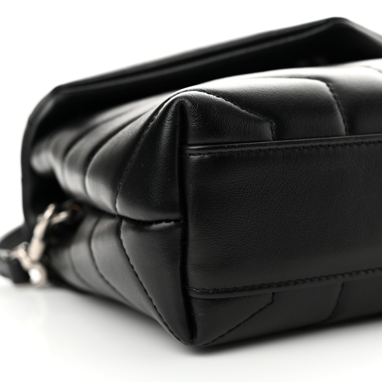 Saint Laurent Calfskin Y Quilted Monogram Toy Loulou Crossbody Bag Black 9 of 10