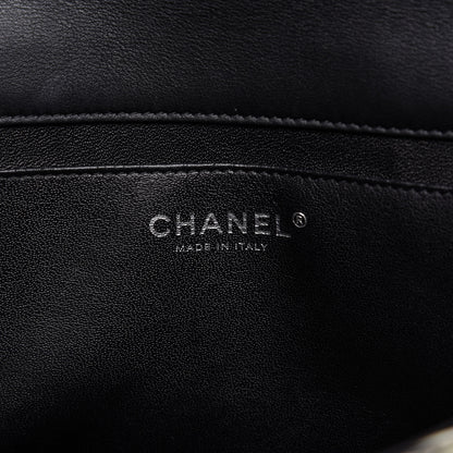 Chanel Patent Calfskin Striped Medium Double Flap Black 8 of 11