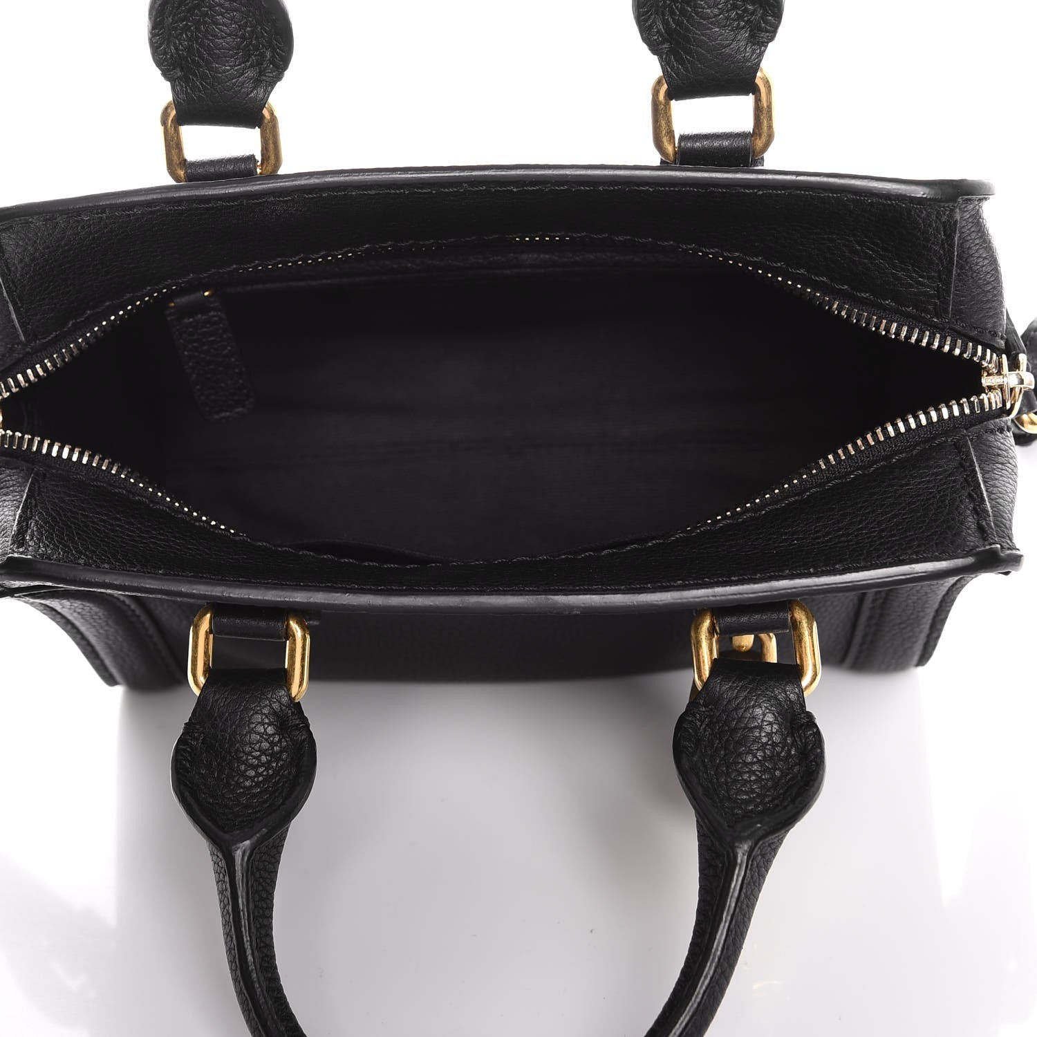 Alexander McQueen Pebbled Calfskin Mini Padlock Tote Black 6 of 9