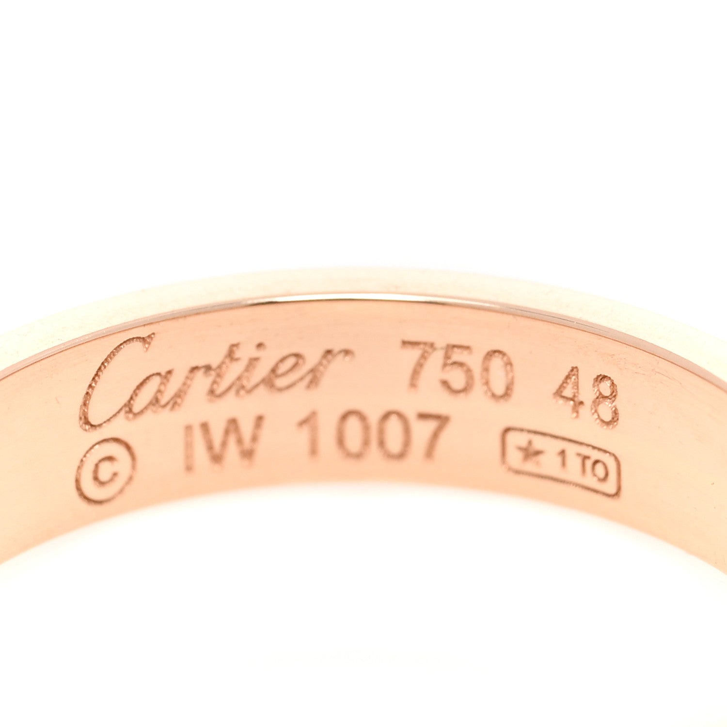 Cartier 18K Pink Gold 3.5mm LOVE Wedding Band Ring 48 4.5 4 of 4