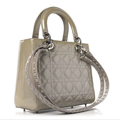 Christian Louboutin CHRISTIAN DIOR Patent Cannage Medium Lady Dior Grey Grey 3 of 12