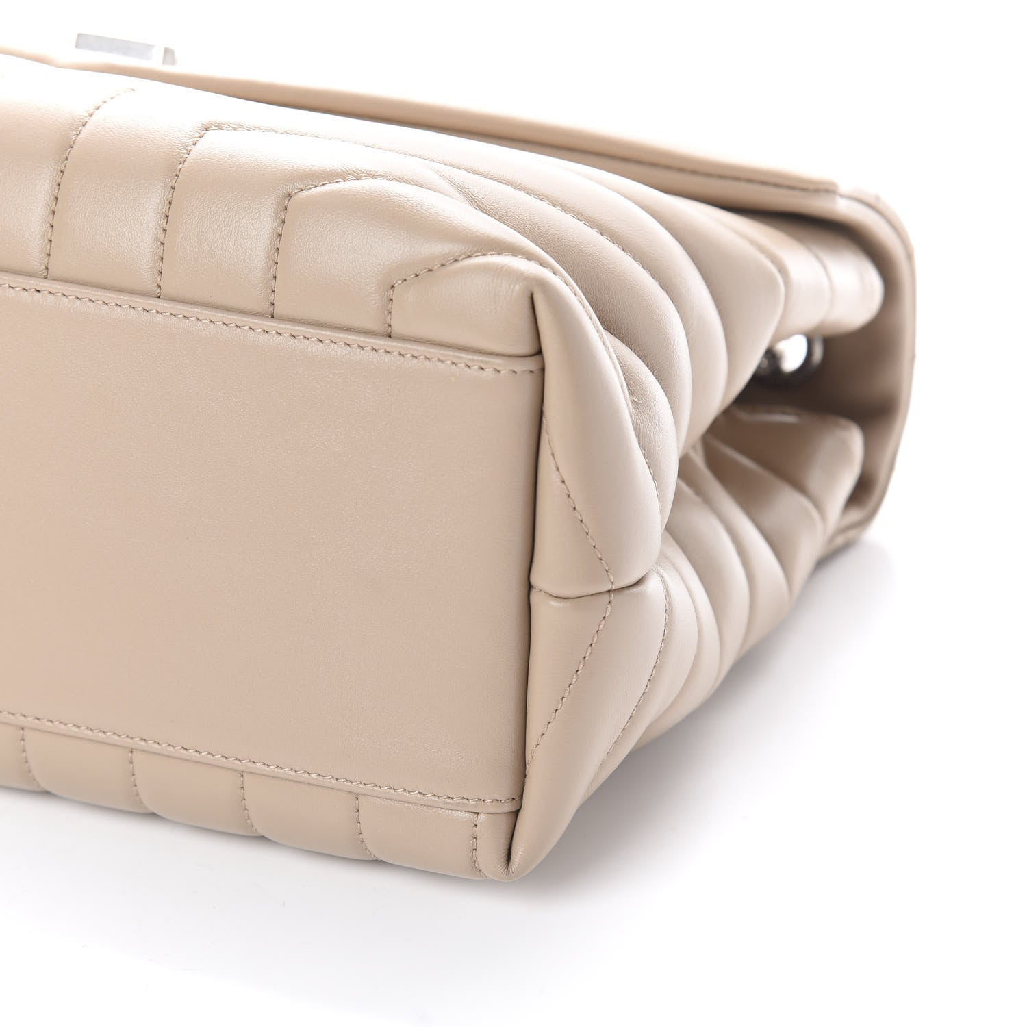 Saint Laurent Calfskin Y Quilted Monogram Medium Loulou Chain Satchel Dark Beige 6 of 8