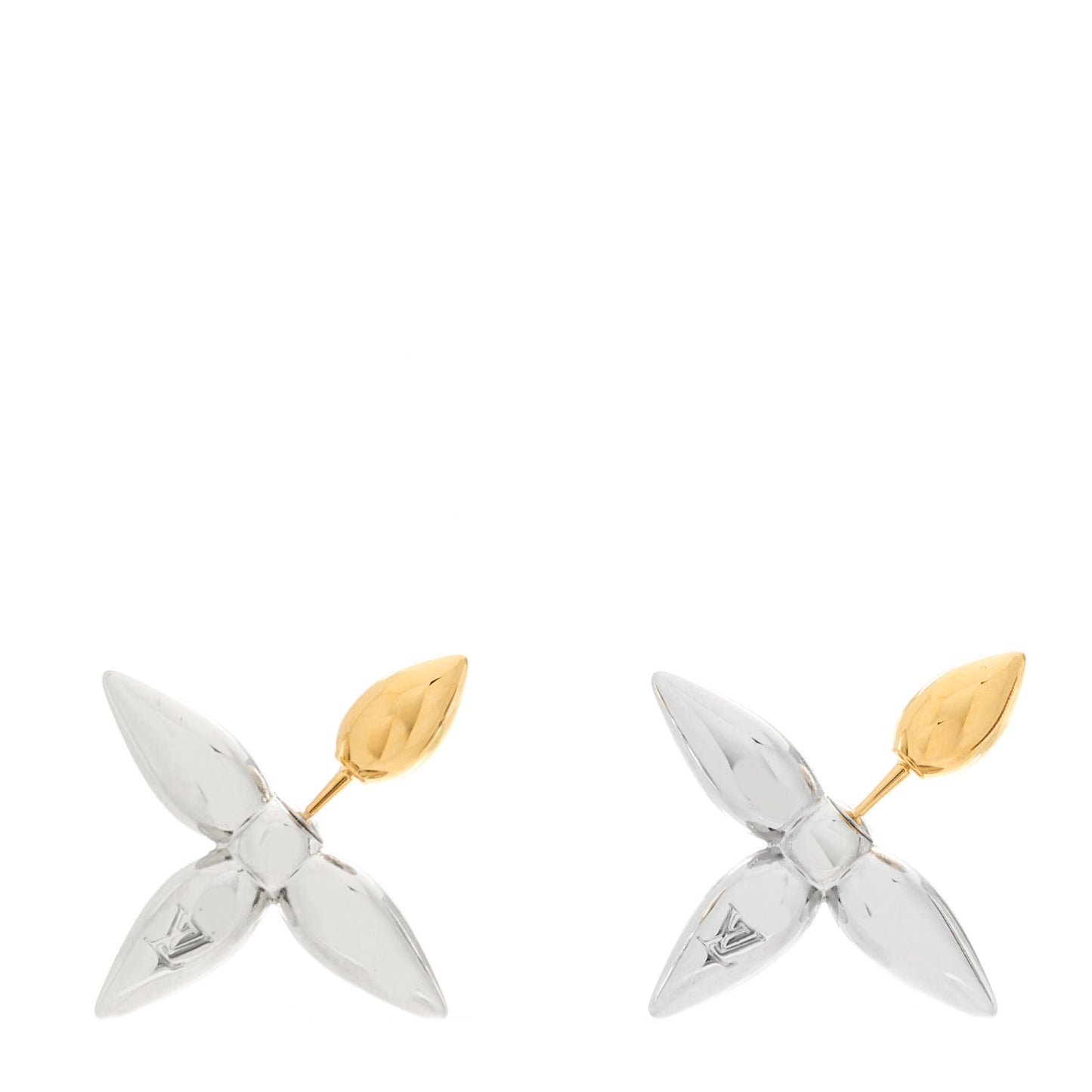 Metal Louisette Earrings Silver Gold