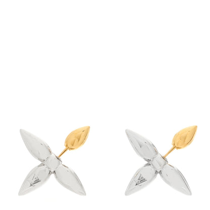 Louis Vuitton Metal Louisette Earrings Silver Gold 1 of 4