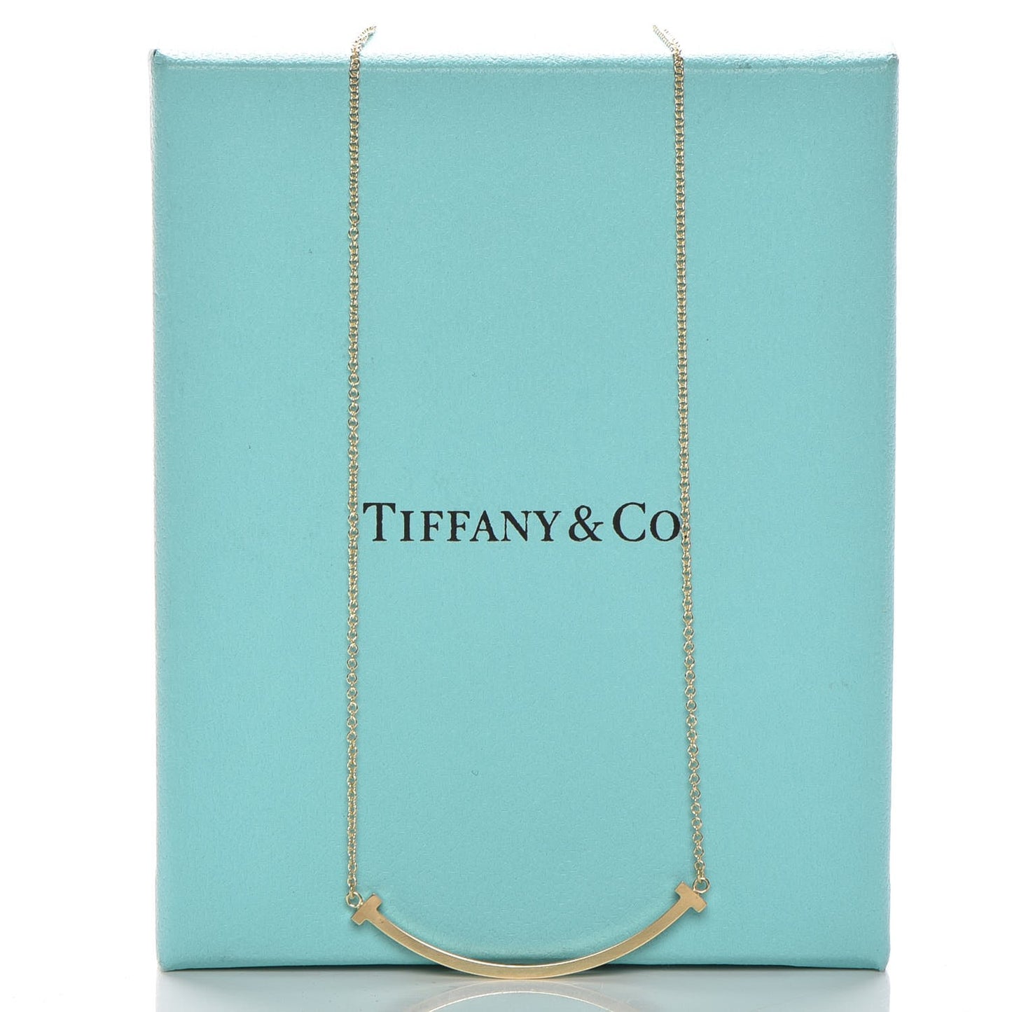 18K Yellow Gold Small T Smile Pendant Necklace