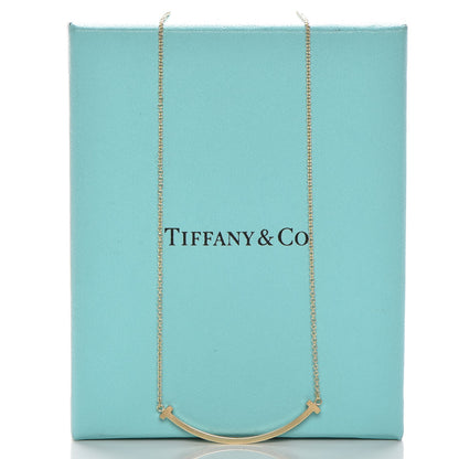 Tiffany 18K Yellow Gold Small T Smile Pendant Necklace 7 of 7