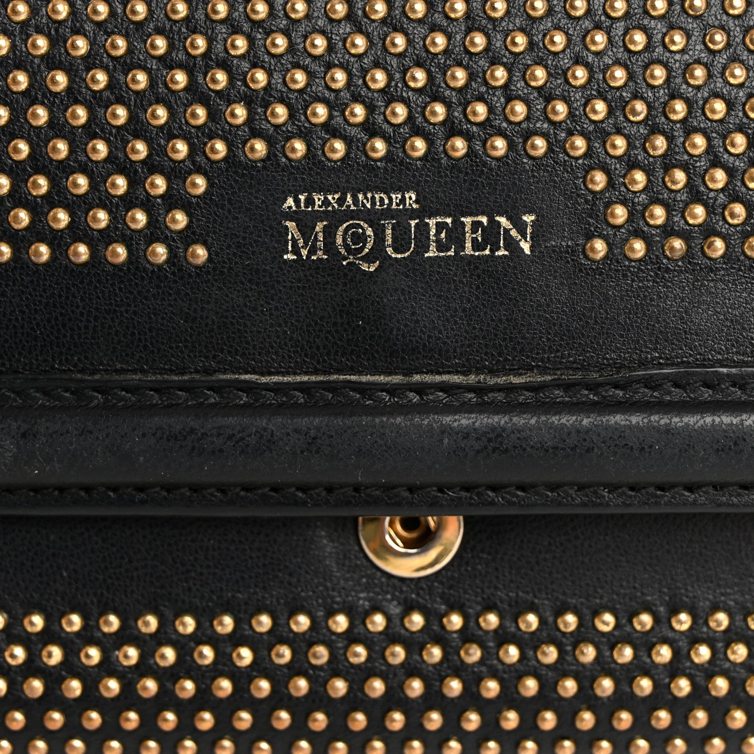 Alexander McQueen Calfskin Studded Wallet on Chain Black 8 of 14