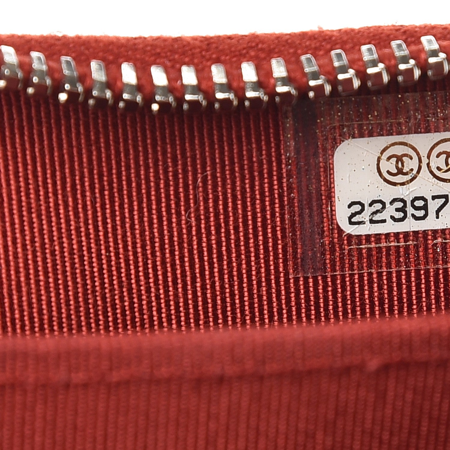 Chanel Caviar Chevron Quilted Zip Around Coin Purse Dark Red 7 of 8