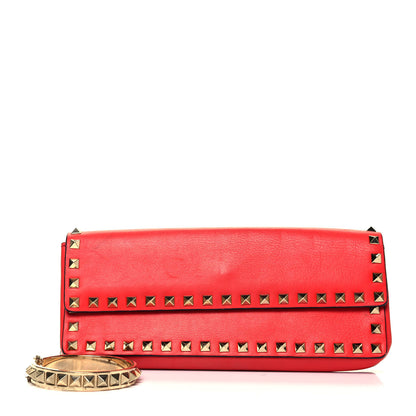 Valentino Garavani Nappa Rockstud Bangle Clutch English Red 1 of 7