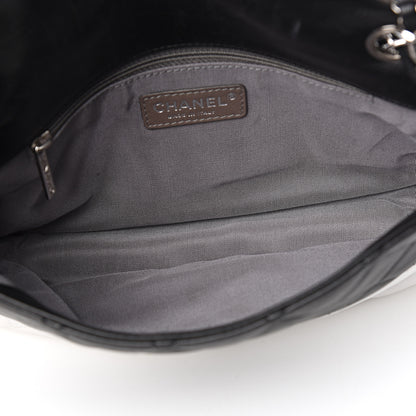 Chanel Lambskin Quilted Medium Flap Black White 4 of 10