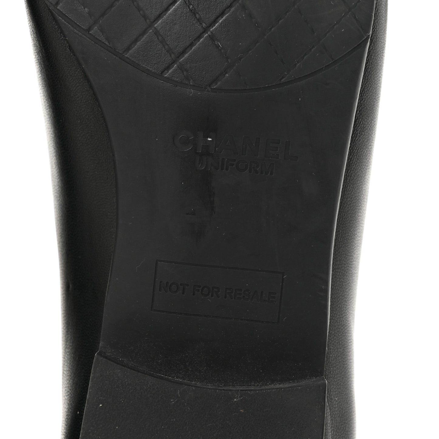 Lambskin Cap Toe CC Uniform Ballerina Flats 39 Black