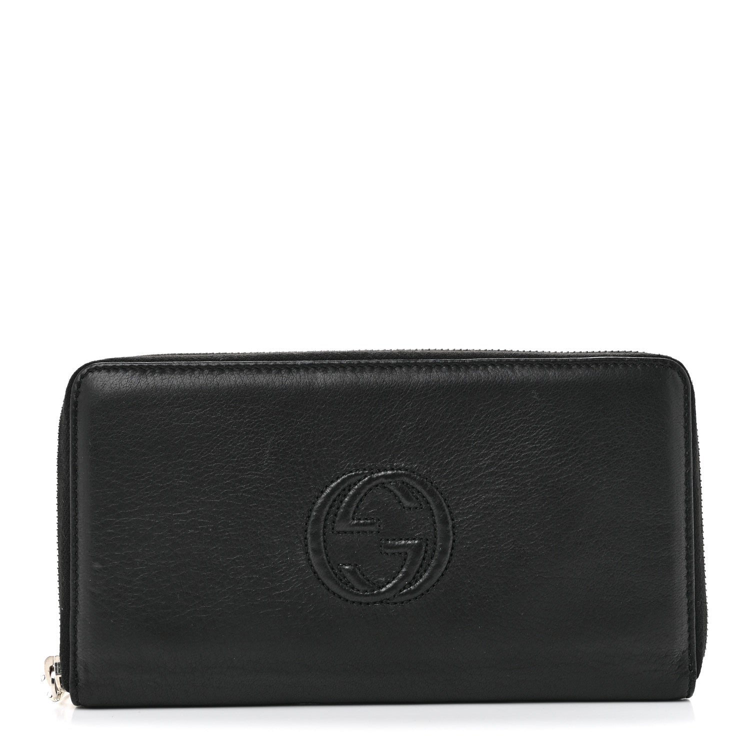 Gucci Pebbled Calfskin Soho Zip Around Wallet Black 1 of 7