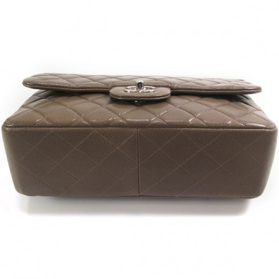 Caviar Jumbo Classic Flap Taupe