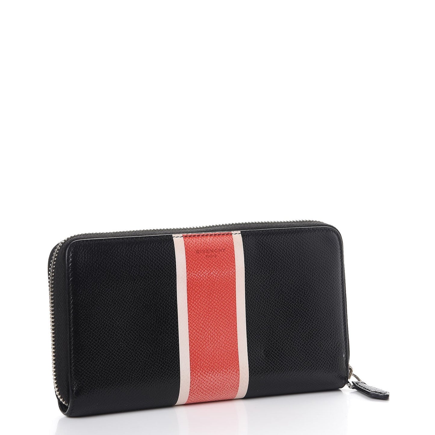 Textured Coated Canvas 17 Print Travel Zipped Wallet Black