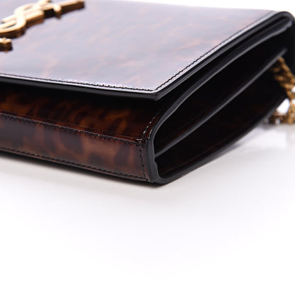 Saint Laurent Patent Chain Wallet Tortoise 8 of 9