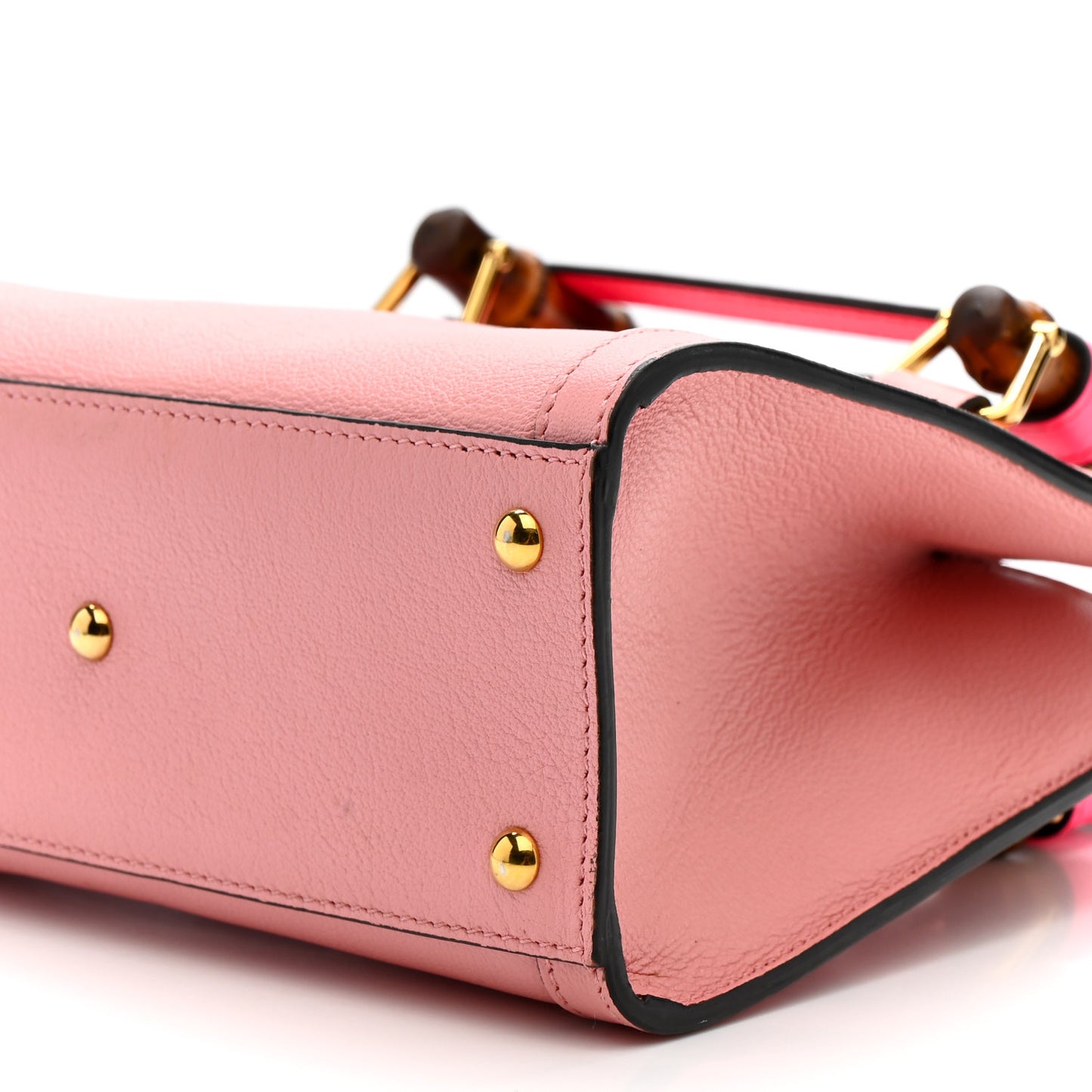 Wonka Grain Calfskin Mini Diana Tote Bag Wild Rose Fuxia Fluo
