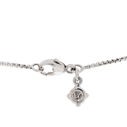 David Yurman Sterling Silver 14K White Gold Diamond Crossover Circle Pendant Necklace 4 of 6