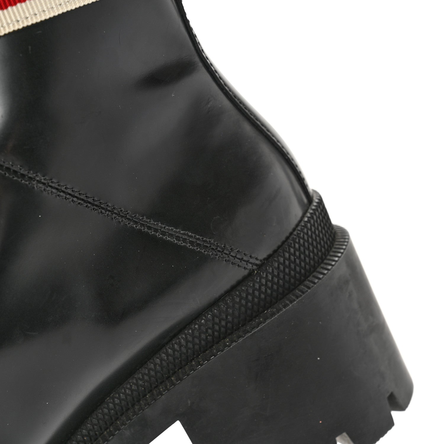 Gucci Calfskin Sylvie Web Womens Lace Up Combat Boots 37 Black 13 of 15