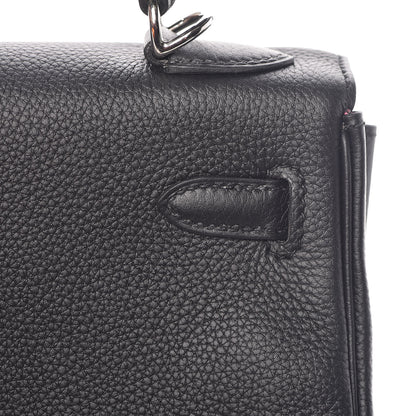 Hermes Togo Horseshoe Kelly Retourne 25 Black Magnolia 22 of 41