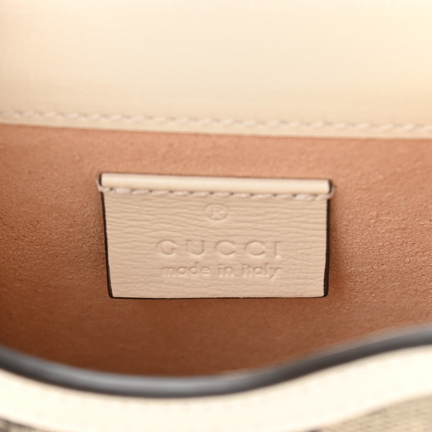 Gucci GG Supreme Monogram Azalea Calfskin Mini Horsebit 1955 Crossbody Bag Beige Ebony Mystic White 6 of 11