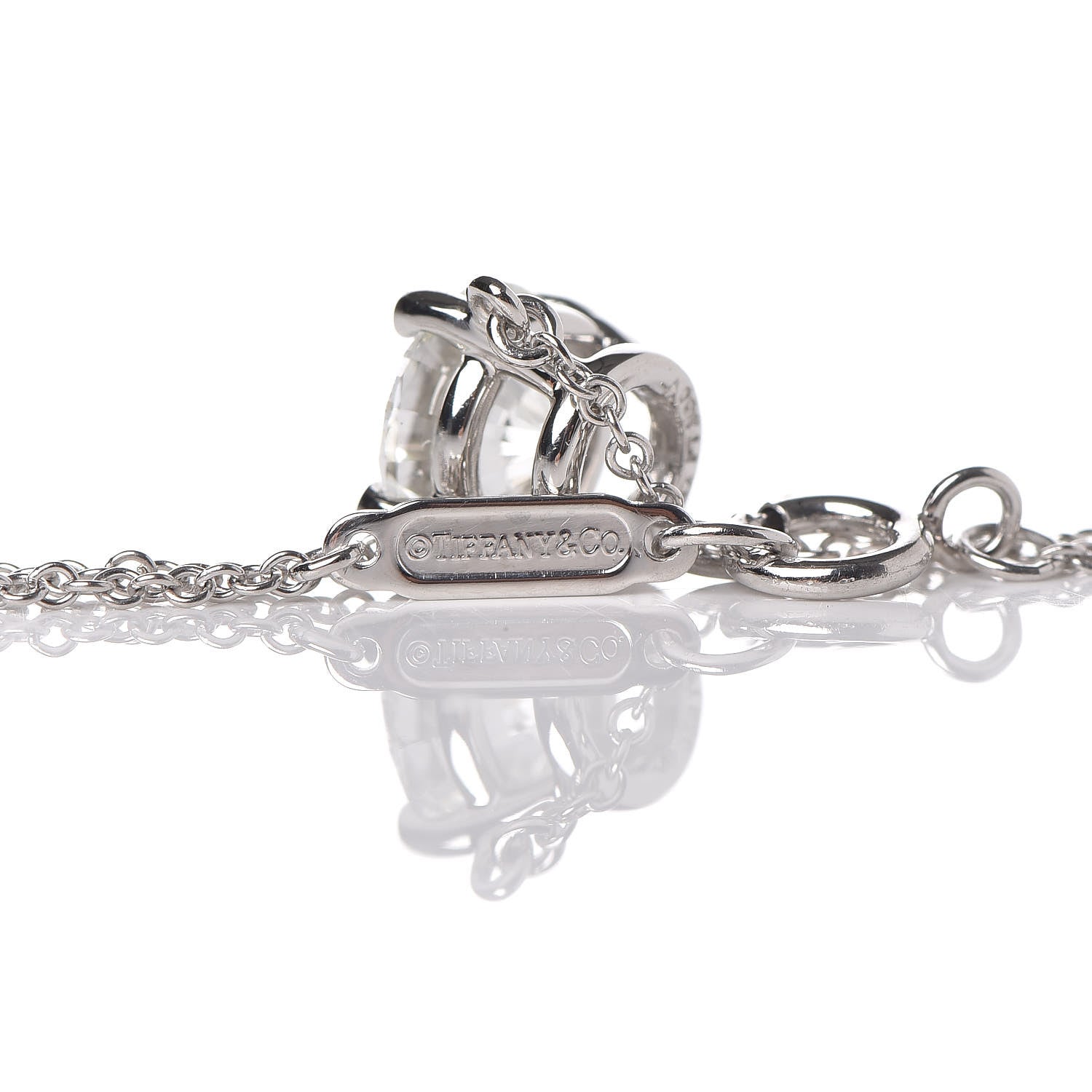 Tiffany Platinum Diamond 1.14ct Solitaire Pendant Necklace 6 of 10