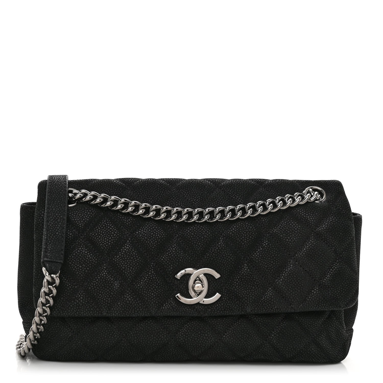 Chanel Iridescent Caviar Quilted Medium Lady Pearly Flap Black 1 of 12